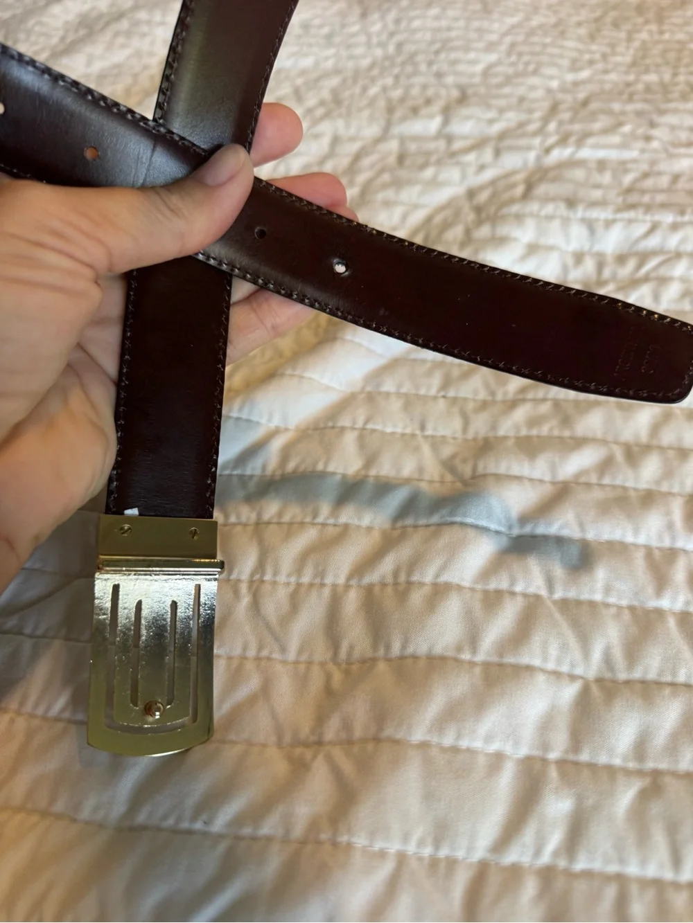 pierre cardin vintage black leather belt gold tone statement buckle